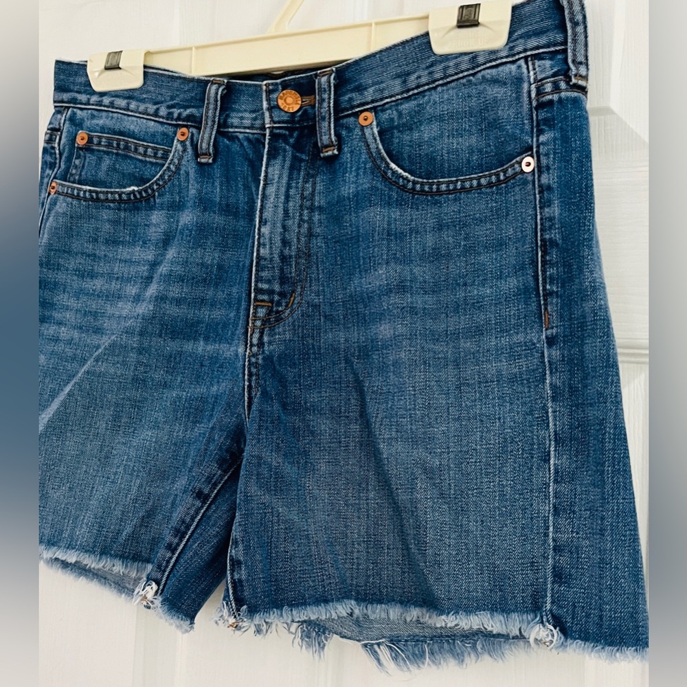 Madewell The Perfect Vintage Short Jean Shorts Women’s Size 27 (4) Raw Hem Denim